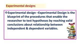 Experimental method of Educational Research. | PPTX