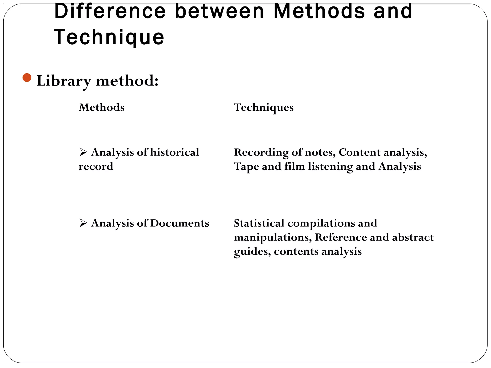 Research methods library field and laboratory methods ppt