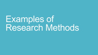 Examples of
Research Methods
 