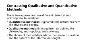 Quant Biological Methods Quantitative and Qualitative Methods Biostatistics | PPTX