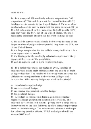 Research Methods in PsychologySurvey Research1Su.docx | Science