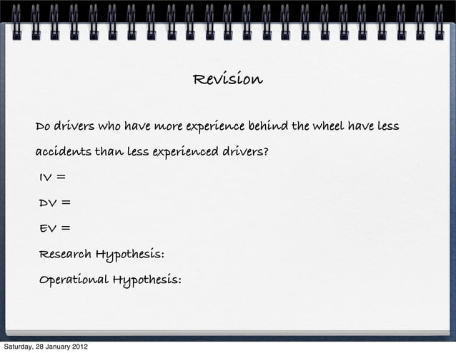Research methods (variables & hypothesis) | PDF