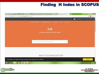 Finding H Index in SCOPUS
 