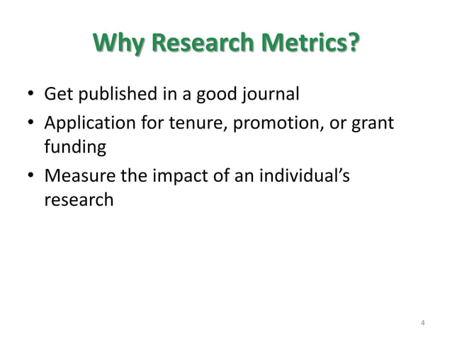 Research Metrics | PPTX