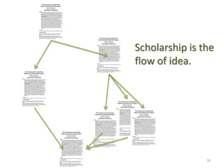 Scholarship is the
flow of idea.
16
 