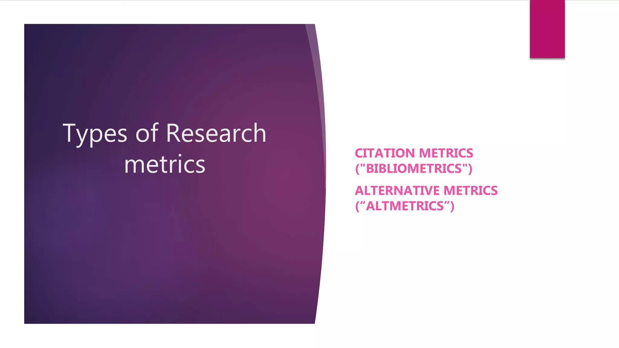 Research Metrics | PPTX