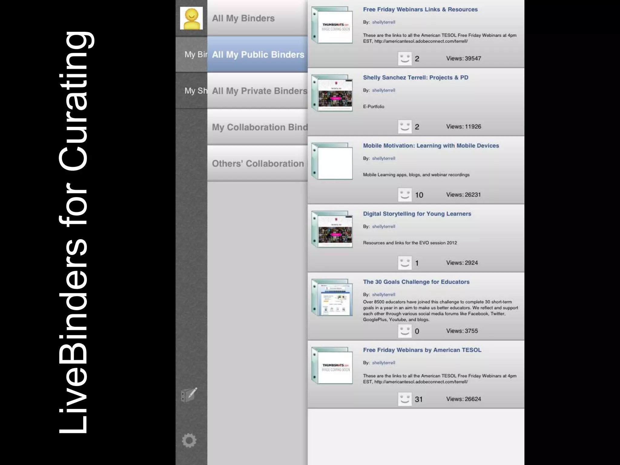 LiveBinders for Curating

 