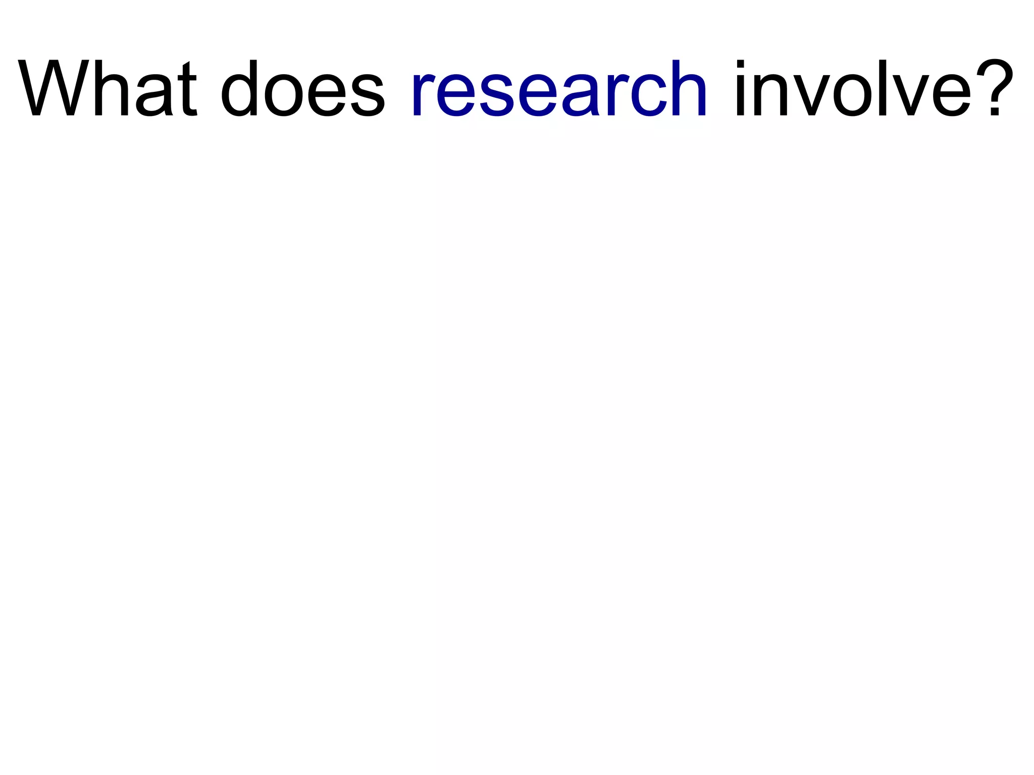 What does research involve?

 