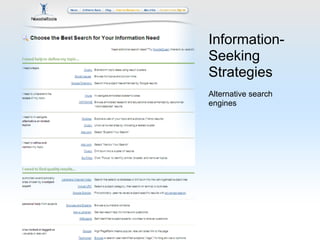 Information-
Seeking
Strategies
Alternative search
engines
 