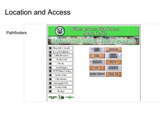 Location and Access

Pathfinders
 