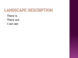  There is
 There are
 I can see
 