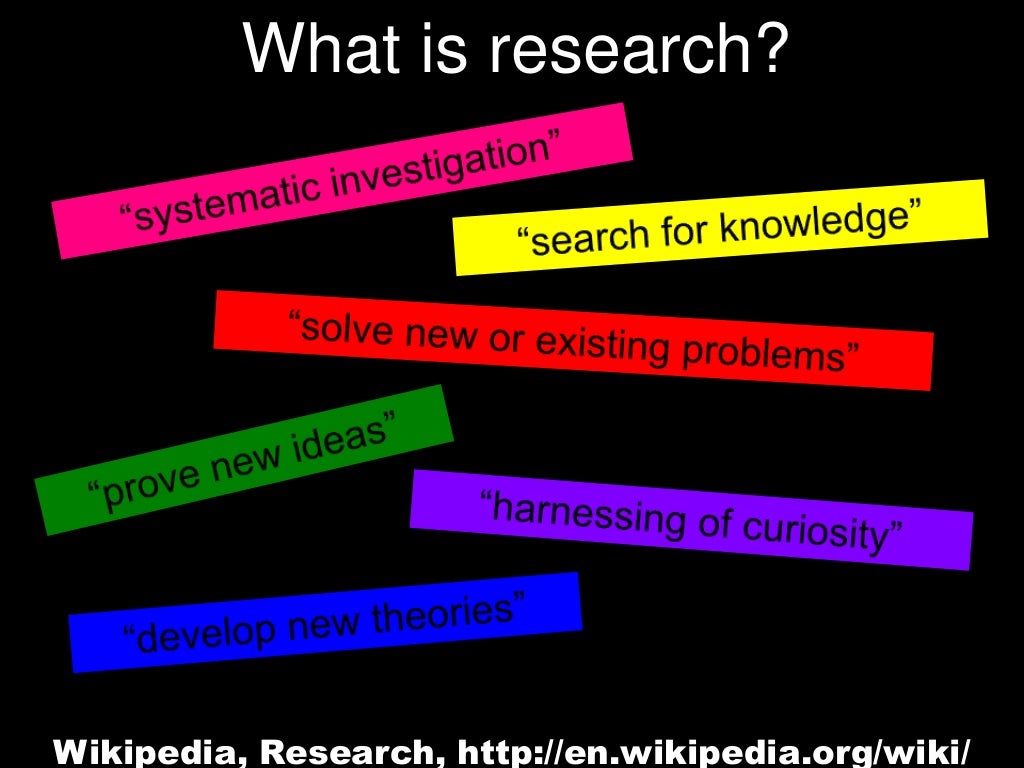 Wikipedia, Research, is research?