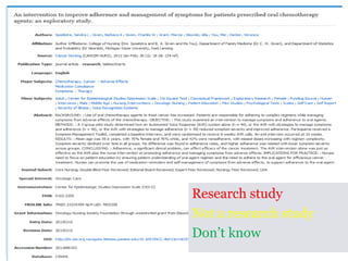 Research study
Not a research study
Don’t know
 