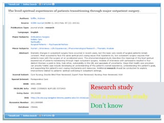 Research study
Not a research study
Don’t know
 