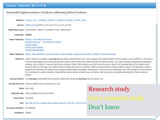 Research study
Not a research study
Don’t know
 