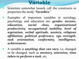 Objective and Characteristics of Scientific Research, Nature and types ...