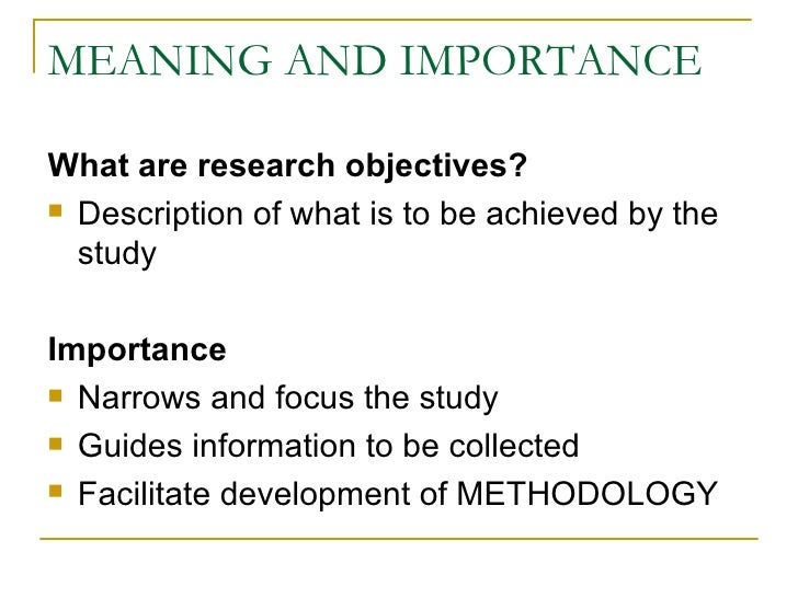 importance of research questions and objectives