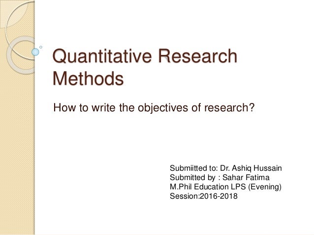 quantitative research objective meaning