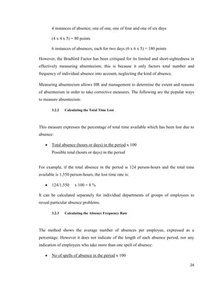 Measuring Absence Research on absenteeism | PDF