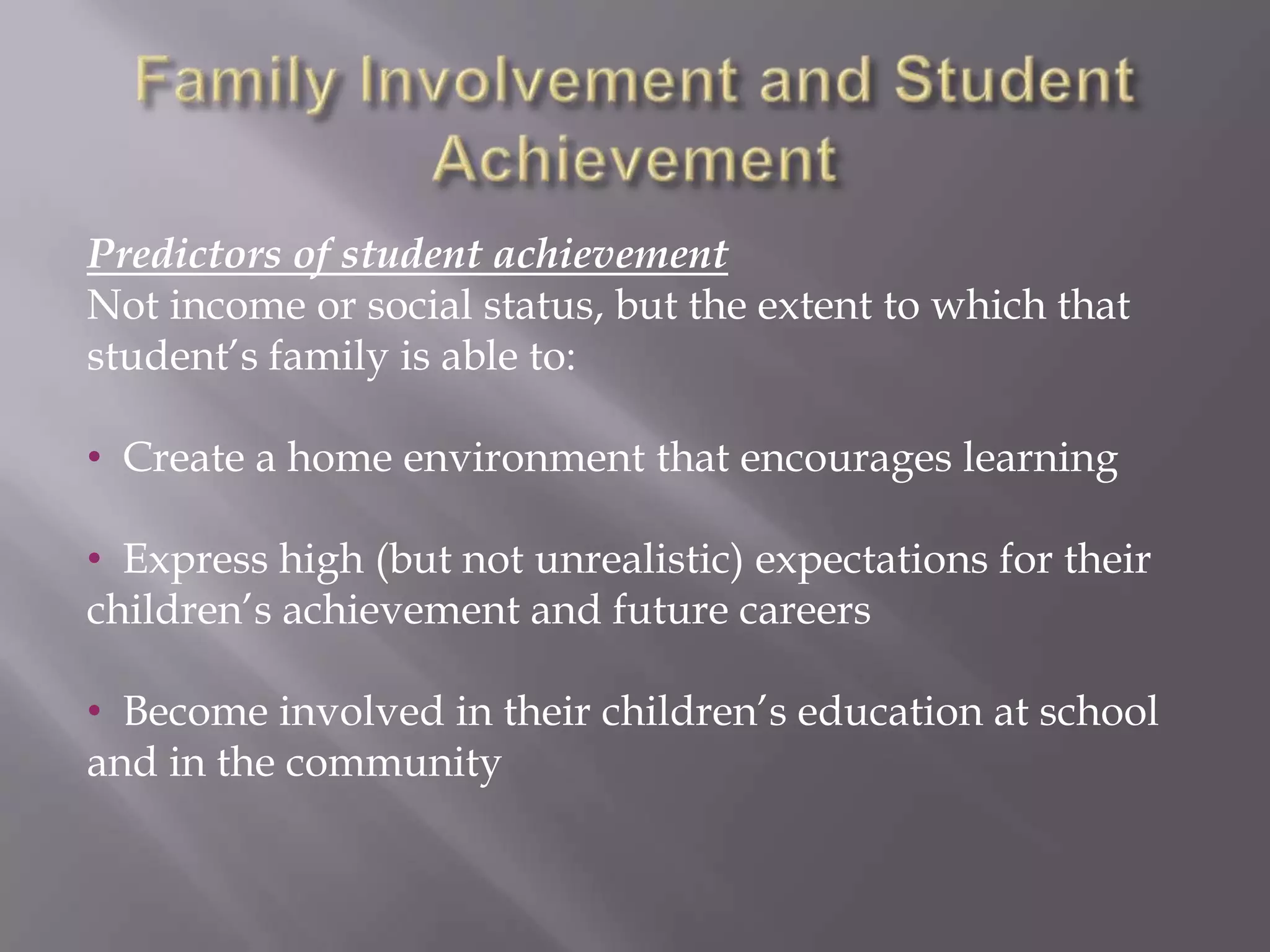 Research on family involvement | PPTX