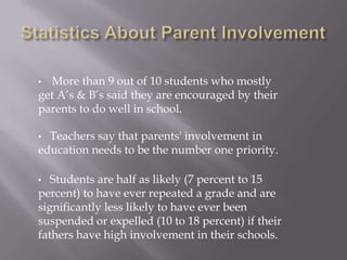 Teachers say that parents' involvement in education needs to be the number one priority.