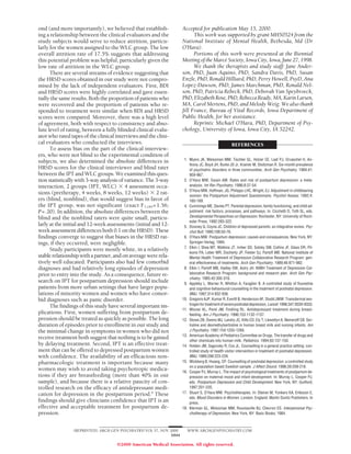 Efficacy of Interpersonal Psychotherapy for Postpartum Depression. (O ...