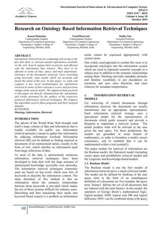 Research on ontology based information retrieval techniques | PDF