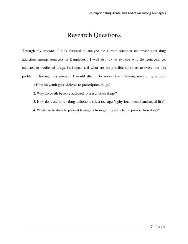 Research paper on drug addiction youth