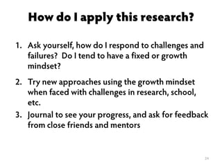 Research on success in research