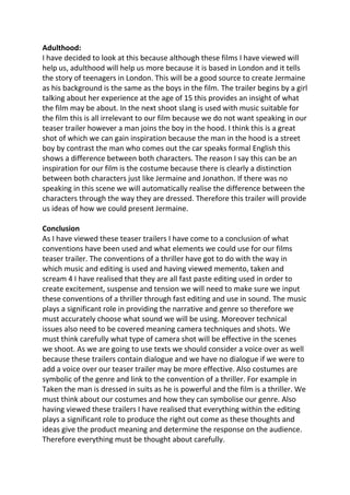 Research on teaser trailers