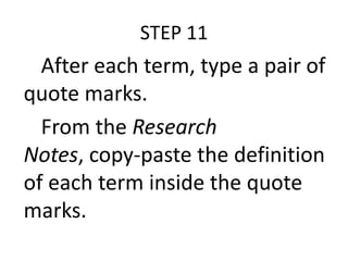 Research or Proposal Writing - DEFINITION OF TERMS | PPSX