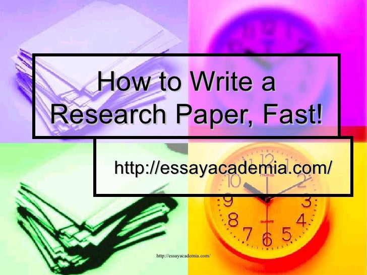 How to write a fast essay