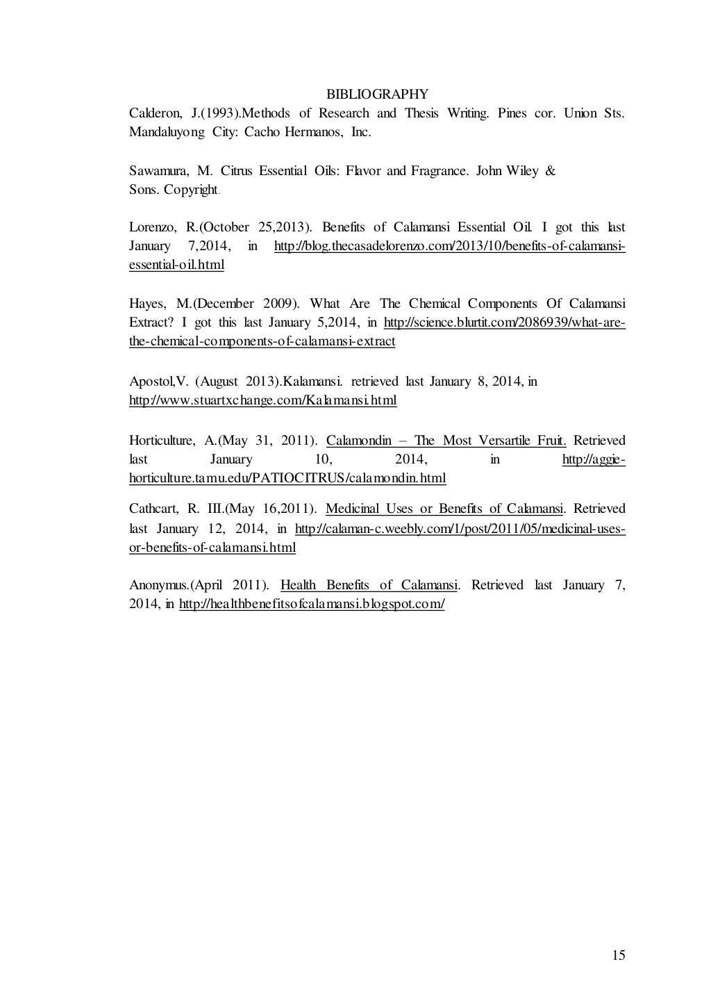 Research paper Calamansi (Citrofortunella Microcarpa) Fruit Extract…