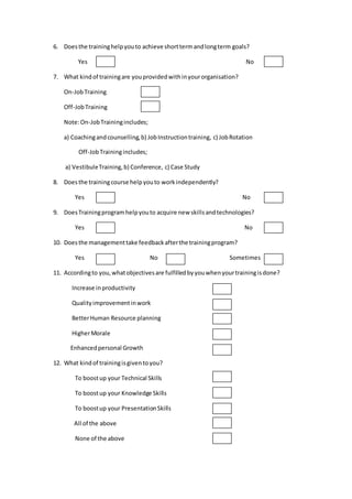 Research paper - Training and Development | DOCX