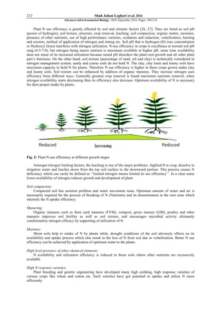 Role of Nitrogen for Plant Growth and Development: A Review | PDF