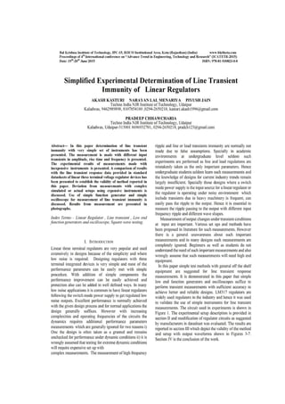 Simplified Experimental Determination of Line Transient Immunity of Linear Regulators