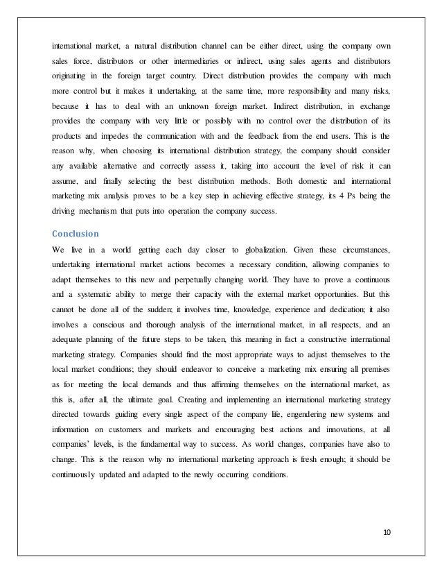 International Marketing Strategies Research Paper