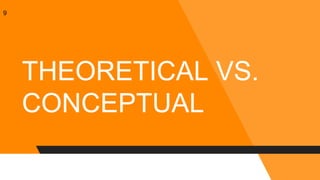 9
THEORETICAL VS.
CONCEPTUAL
 