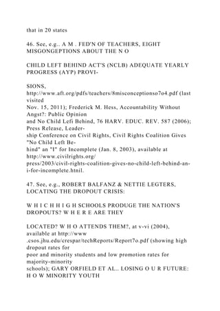 Research paper for What is the No Child Left behind Act Defi.docx