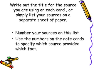 Research paper notecards | PPT