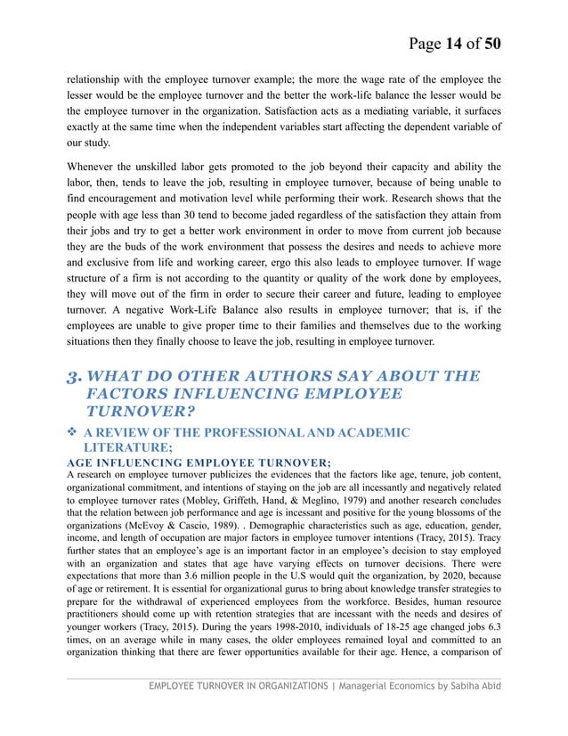 Research paper on Employee turnover in organizations