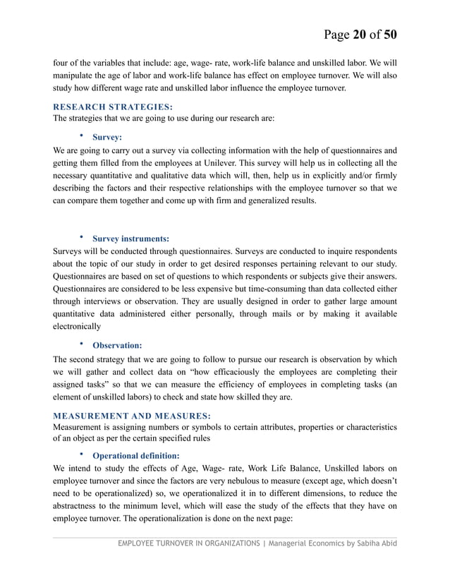 Research paper on Employee turnover in organizations