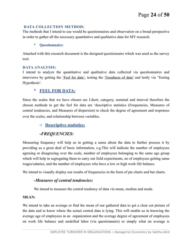 Research paper on Employee turnover in organizations