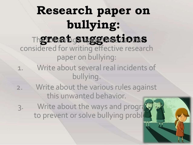 complete research paper about bullying