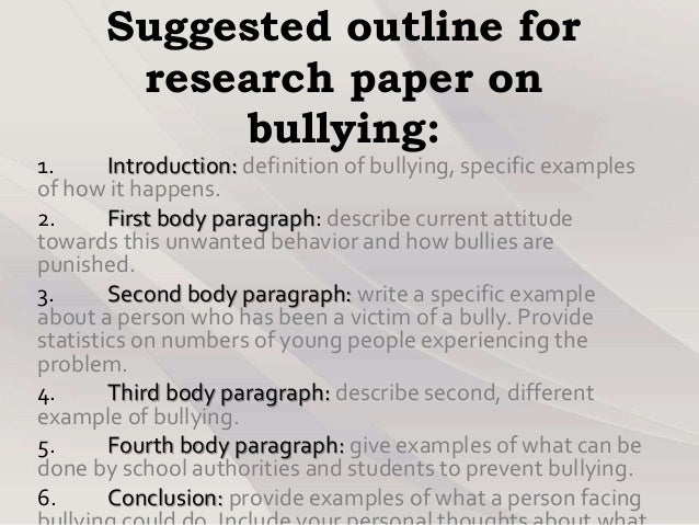 complete research paper about bullying