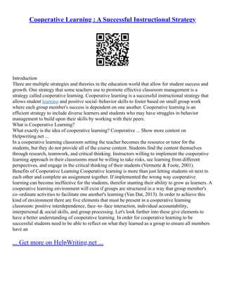 Research Paper On Cooperative Learning | PDF