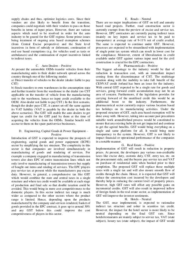 Impact of gst on food industry pdf image