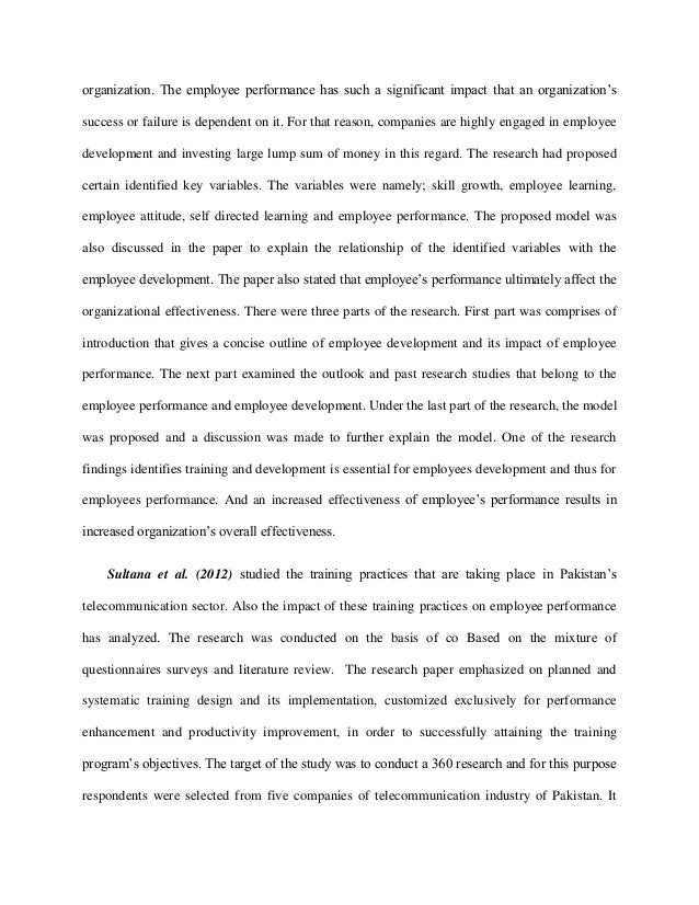 Employee training and development essay