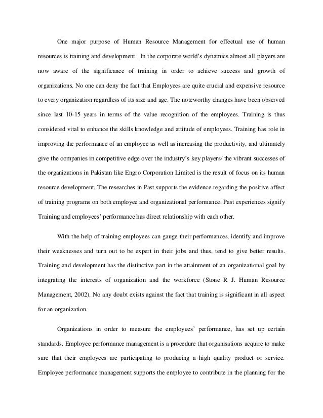 Management thesis on training and development