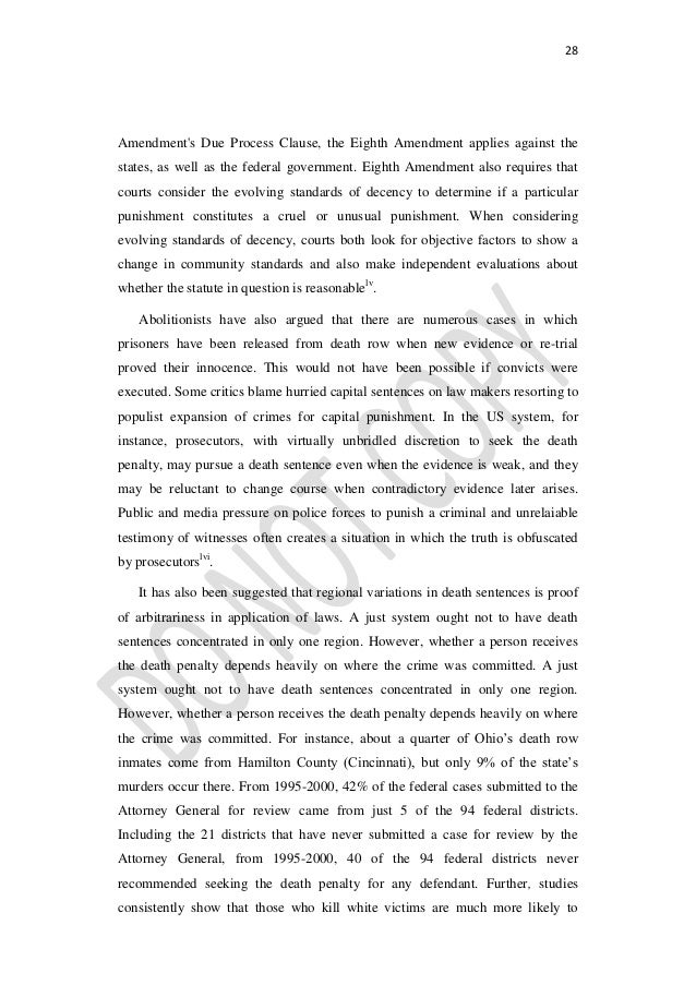 death penalty and the eighth amendment death penalty and the eighth amendment